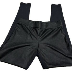 Pookie and Sebastian, black leather spandex leggings